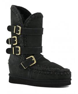 BOTA INNER WEDGE TALL BUCKLE STRAPS BLACK SUEDE