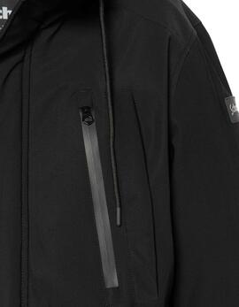 PARKA ACOLCHADA MULTIBOLSILLOS CON CAPUCHA CAMDEN NEGRA