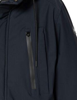 PARKA ACOLCHADA MULTIBOLSILLOS CON CAPUCHA CAMDEN AZUL MARIN