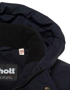 PARKA ACOLCHADA MULTIBOLSILLOS CON CAPUCHA CAMDEN AZUL MARIN