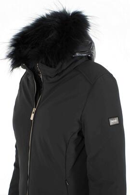 CHAQUETA ACOLCHADA NEGRA CON CAPUCHA
