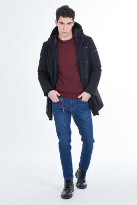 ABRIGO ACOLCHADO DE HOMBRE CON CAPUCHA SOFTSHELL AZUL MARINO