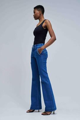 PANTALÓN VAQUERO SECRET CHINO FLARE CON CADENA EN LOS BOLSOS