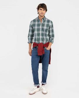 CAMISA DE ALGODÓN CUADRO BRIT VERDE