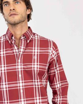 CAMISA DE ALGODÓN CUADRO BRIT ROJO