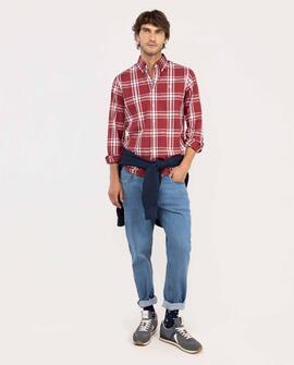 CAMISA DE ALGODÓN CUADRO BRIT ROJO