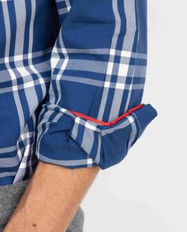 CAMISA DE ALGODÓN CUADRO BRIT AZUL MARINO