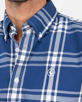CAMISA DE ALGODÓN CUADRO BRIT AZUL MARINO