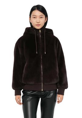 CHAQUETA DE PIEL SINTÉTICA LUCREZIA COLD BREW MARRÓN