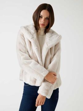 CHAQUETA DE PELUCHE SINTÉTICO NEW SOPHIE MUTED STONE BEIGE