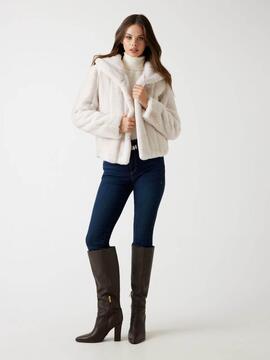 CHAQUETA DE PELUCHE SINTÉTICO NEW SOPHIE MUTED STONE BEIGE