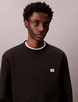 SUDADERA CK TERRY RELAXED FIT BLACK NEGRA