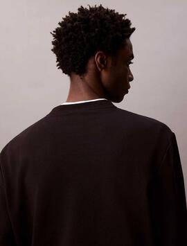 SUDADERA CK TERRY RELAXED FIT BLACK NEGRA