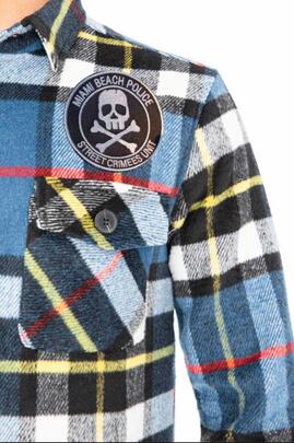 SOBRECAMISA FORRADA DE HOMBRE LASAL QUAD AZUL