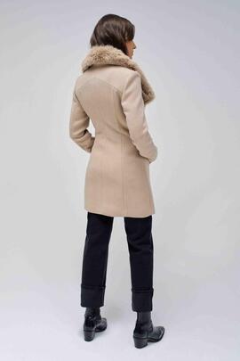 ABRIGO DE PAÑO GRACE SLIM FIT CON PELO CAMEL