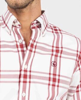 CAMISA DE ALGODÓN CUADRO BRIT CRUDO Y ROJO