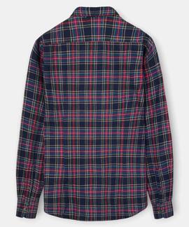 CAMISA SPORT CUADRO TARTAN BICOLOR AZUL BURDEOS