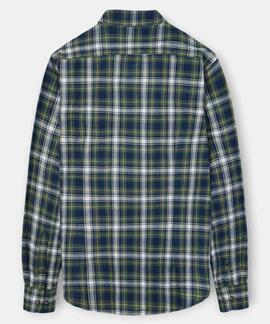 CAMISA SPORT CUADRO TARTAN BICOLOR AZUL VERDE