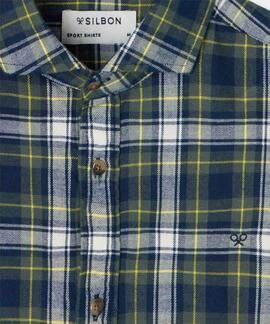 CAMISA SPORT CUADRO TARTAN BICOLOR AZUL VERDE