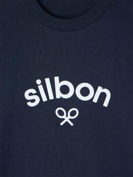 CAMISETA MANGA LARGA LOGO MEDIO AZUL MARINO