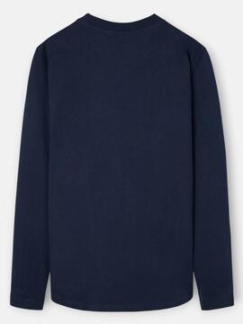 CAMISETA MANGA LARGA LOGO MEDIO AZUL MARINO