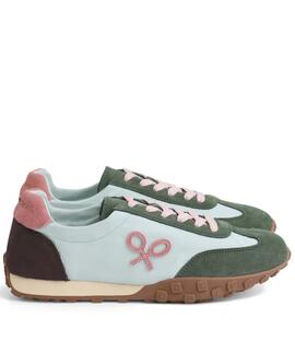 ZAPATILLAS DE MUJER RUNNING ROSA Y VERDE
