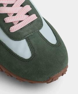 ZAPATILLAS DE MUJER RUNNING ROSA Y VERDE