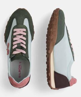 ZAPATILLAS DE MUJER RUNNING ROSA Y VERDE
