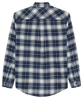 CAMISA DE FRANELA REGULAR FIT TARTÁN AZUL