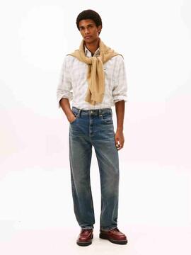 CAMISA DE PANA REGULAR FIT CON CUADROS PRÍNCIPE DE GALES