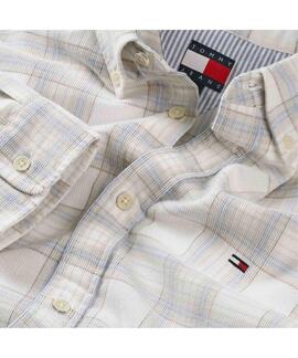 CAMISA DE PANA REGULAR FIT CON CUADROS PRÍNCIPE DE GALES