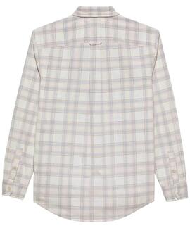 CAMISA DE PANA REGULAR FIT CON CUADROS PRÍNCIPE DE GALES