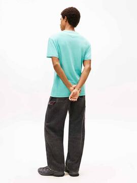CAMISETA REGULAR FIT CON LOGO BORDADO ANTIQUE TEAL