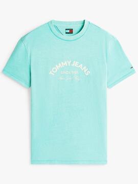 CAMISETA REGULAR FIT CON LOGO BORDADO ANTIQUE TEAL