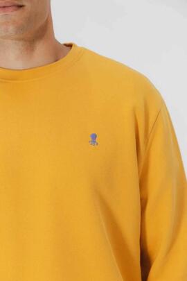 SUDADERA BORDADO CONTRASTE MOSTAZA