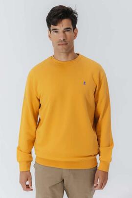 SUDADERA BORDADO CONTRASTE MOSTAZA