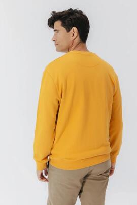 SUDADERA BORDADO CONTRASTE MOSTAZA