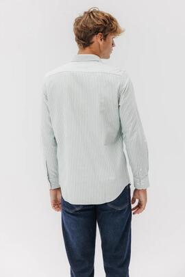 CAMISA CASUAL OXFORD RAYA ANCHA VERDE