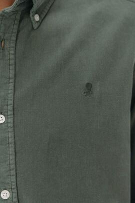 CAMISA CASUAL CORDUROY TINTADA VERDE KHAKI