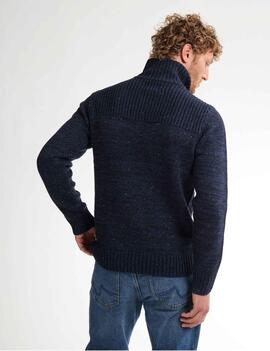 JERSEY PUNTO CANALÉ TRENZADO HAMILTON DEEP CAPRI AZUL MARINO