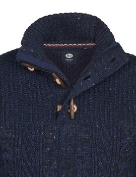 JERSEY PUNTO CANALÉ TRENZADO HAMILTON DEEP CAPRI AZUL MARINO