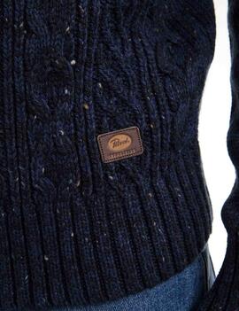 JERSEY PUNTO CANALÉ TRENZADO HAMILTON DEEP CAPRI AZUL MARINO