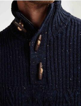 JERSEY PUNTO CANALÉ TRENZADO HAMILTON DEEP CAPRI AZUL MARINO