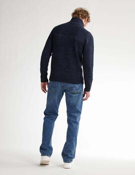 JERSEY PUNTO CANALÉ TRENZADO HAMILTON DEEP CAPRI AZUL MARINO