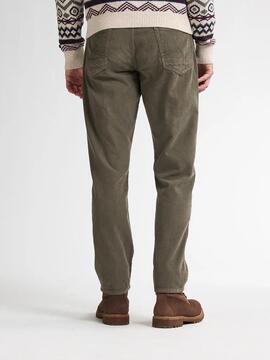 PANTALÓN DE PANA RUSSEL TAPERED FIT MOSSY STONE VERDE