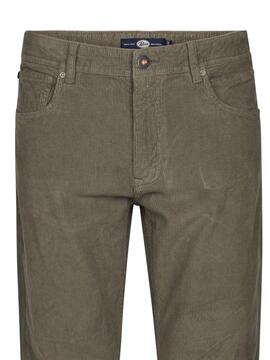 PANTALÓN DE PANA RUSSEL TAPERED FIT MOSSY STONE VERDE