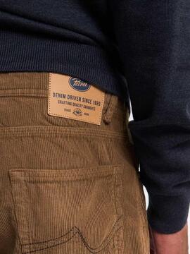 PANTALÓN DE PANA RUSSEL TAPERED FIT CHESTNUT CAMEL