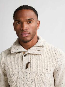 JERSEY PUNTO CANALÉ TRENZADO HAMILTON ANTIQUE WHITE MELEE CR