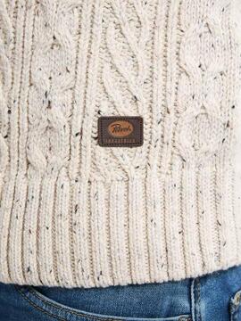 JERSEY PUNTO CANALÉ TRENZADO HAMILTON ANTIQUE WHITE MELEE CR