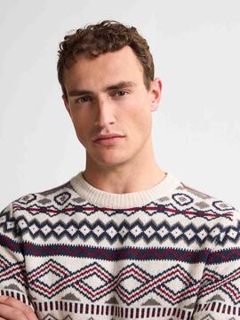 JERSEY JACQUARD FAIRISLE RAW SAND CRUDO